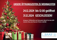 Weihnachtsöffnungszeiten 2024